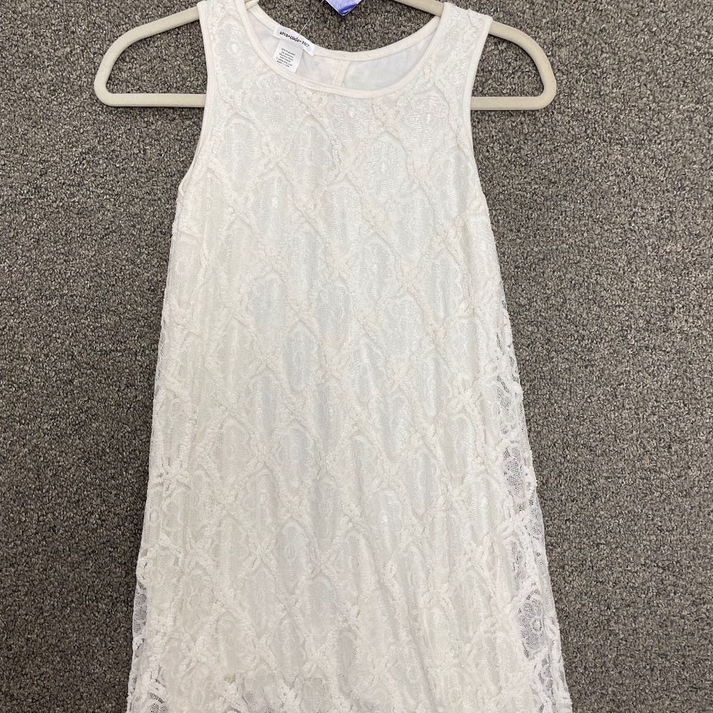 NWT Area Code 407 White Lace Girls Trapeze Dress
